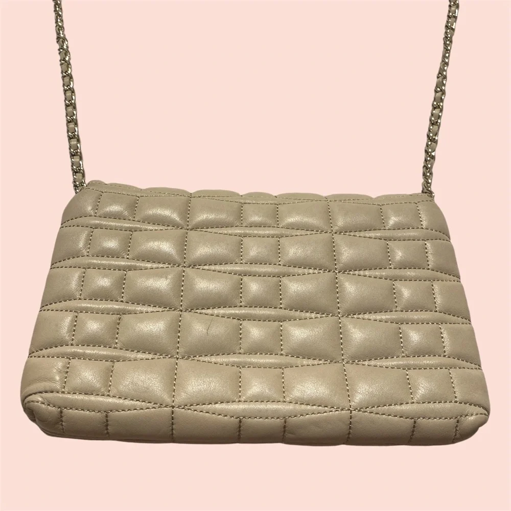 Kate Spade Quilted Bow Crossbody Purse in Taupe - Picture 2 of 9